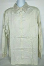 BCBG Maxazria Men&#39;s Dress Shirt XL 17 34/35 Cream Striped 100% Cotton - £15.57 GBP
