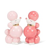 Pink Poodle Salt and Pepper Shaker Ceramic 3.5&quot; High Poofy Pastel Colore... - €21,02 EUR