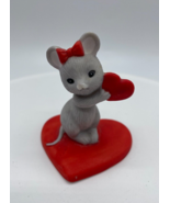Vintage Lefton Frisky Friends Mouse &amp; Heart Figurine Valentines Day Mice... - £7.49 GBP