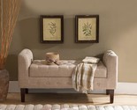 - Microfiber Upholstered Storage Bench Ottoman, Light Brown - $455.99