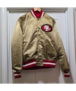 Vintage 80s Starter Satin San Francisco 49ers Gold Pro Line Jacket USA M... - $262.35