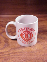New Lewis County Fire District 6 Ceramic  Coffee Mug, grey with red lett... - £3.55 GBP