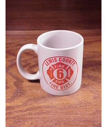 New Lewis County Fire District 6 Ceramic  Coffee Mug, grey with red lett... - £3.59 GBP