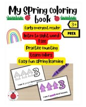 My Spring Coloring Book: Early emergent reader, intro to sight words, Pr... - £3.92 GBP