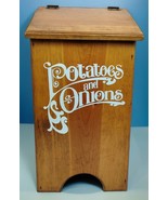 Handmade Potatoes Taters &#39;N Onions Wooden Storage Bin 23&quot; Farmhouse Coun... - $2,827.17 MXN