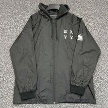 Wavy Windbreaker Jacket Men Extra Large Black Full Zip Hooded Long Sleev... - $68.24 CAD