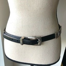 Vintage 80&#39;s Brighton Genuine Leather Metal Belt Size L - £35.61 GBP