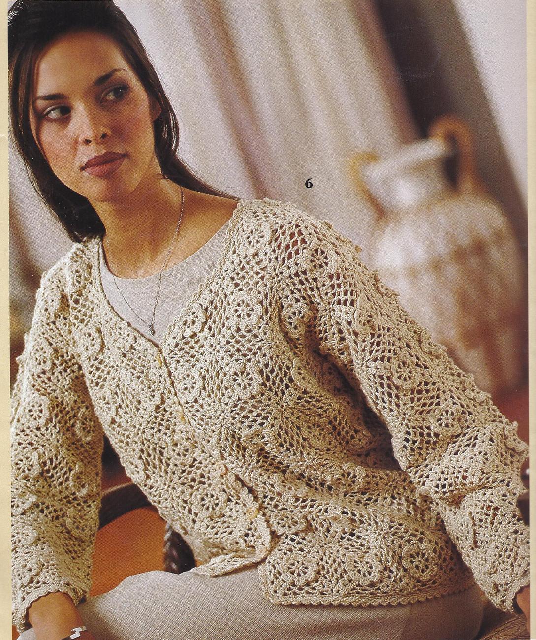 Cardigan & Sweater Crochet Patterns~6 Designs~By Kay Meadors~Gorgeous! - $24.99