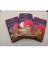 LOT OF 3 Donna Satin Sleep Cap, Size Jumbo, Asst Colors - $16.01
