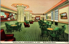 Vtg Advertising Postcard Reception Room Anheuser-Busch Brewery St Louis Missouri - £3.02 GBP