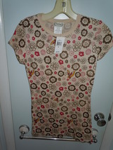 Freedom Beige Floral Top Junior Medium New With Tags - $7.99