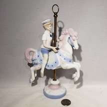 Vintage Paul Sebastian Porcelain Boy on Carousel Horse Figurine 1990 EUC - £10.35 GBP