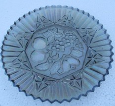 Indiana Glass Blue Carnival Harvest Grape Pattern Large Glass Display Plate - £75.51 GBP
