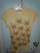 Freedom By New Era Yellow Heart Accented Junior Top New With Tags - $7.99