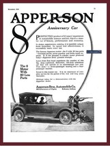 1919 Aperson 8 Anniversario Auto Tourster 4 Passeggeri Grande Vintage B/N... - £17.78 GBP
