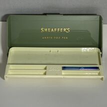 Sheaffer’s Cartridge Fountain Pen Case Green &amp; Yellow Plastic CASE ONLY - $27.67