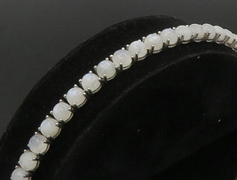 925 Sterling Silver - Vintage Cabochon Cut Quartz Chain Bracelet - BT8992 - £70.38 GBP