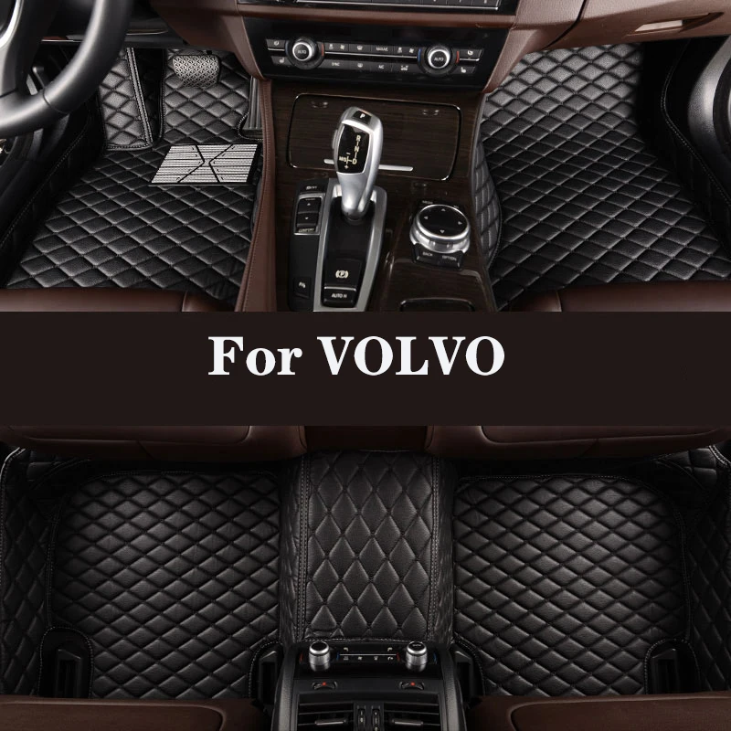 Full surround custom leather car floor mat for volvo c30 c70 s40 s60 s70 s80 s90 thumb200
