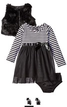 kensie Baby Girls&#39; 3pcs Casual Dress, Black, Size 24M - £12.65 GBP