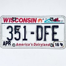 2016 United States Wisconsin Dairyland Passenger License Plate 351-DFE - $244.80 MXN