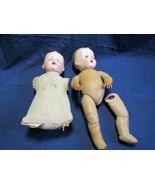 Pair of Antique Composite Baby Dolls with Teeth and Sleepy Eyes Parts or... - £43.20 GBP