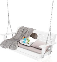Patio Swinging Bench For Patios, Backyard Hdpe Wooden Seating, Sturdy Steel - £417.35 GBP