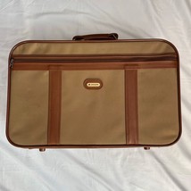 Vtg Samsonite Brown Tan 21x13x7 Handled Suitcase Luggage Brown Soft-Sided Bag - £51.59 GBP