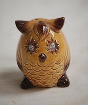 Vintage Yellow Horned Owl Salt or Pepper Shaker Single w Stopper 2-3/4&quot; ... - $9.89