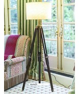 DESIGNER MARINE Tripod Floor Lamp Retro Vintage Wooden Finish Floor Lamp - £114.64 GBP