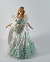 Avon Porcelain Doll Fairy Princess With Stand White Dress 8.5&quot; Vintage 1989 - $12.99