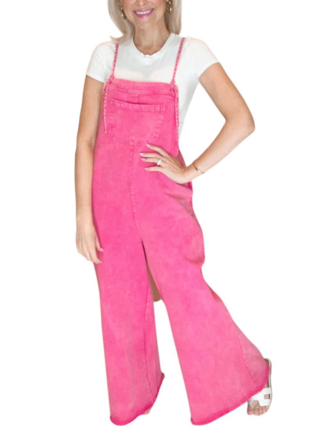 Peach Love Washed Denim Overalls Size L - $33.66