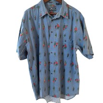 Vintage Pier Connection Mens Golf Shirt L Blue All Over Print Golfers Pr... - $551.60 MXN