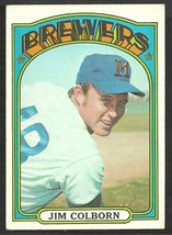 Milwaukee Brewers Jim Colborn 1972 Topps Baseball Card #386 vg+ - £0.40 GBP