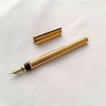 S.T. Dupont Montparnasse Fountain Pen Gold Plated Guilloche 18kt Gold Nib - $575.89