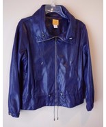 Ruby Rd.  Navy Blue Reptile Print Zipper Down Jacket Petites Size 8 - $52.36 CAD