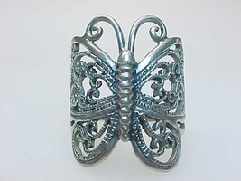 BUTTERFLY Filigree Vintage Ring in STERLING Silver - Size 6 1/2 - £37.74 GBP