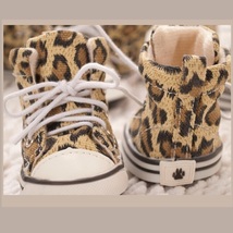 Brown Leopard Print Doggie Laceup Rubber Sole Sneakers PUPPY to BIG DOG Sizes image 4