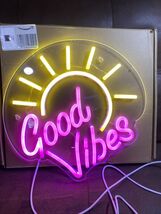 Good Vibes Neon Sign light Sunny Beach LED Wall Art for Chill Room Dimmable - $275.62 MXN