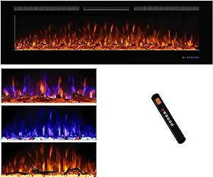 Electric Fireplace 72Inches, Wall-Mounted &amp; Recessed Fireplace Inserts, ... - $1,482.99