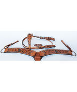 Show Tack Bridle Horse Western Leather Rodeo Headstall Breast Collar 85101 - $1,621.23 MXN