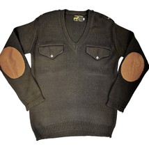 Vintage Pakistan Hosiery Army Green Wool Military Sweater Sz 40 Fits XL - $78.21