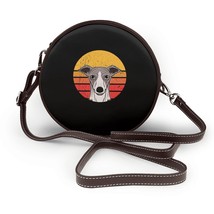 Greyhound Shoulder Bag Vintage Leather Office Round Bag Female Gift Purse - £23.44 GBP