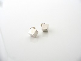 Tiffany &amp; Co Silver Cube Earrings Square Studs Classic Gift Love Art Geometric - £235.11 GBP