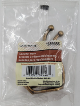 Gatehouse 2-Pack 2-Hook  Antique Brass Wall Coat Robe Hook 35 lb Capacit... - £6.33 GBP