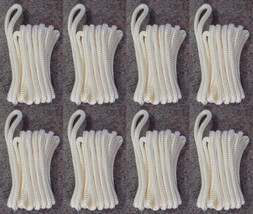 (8) WHITE Double Braided 3/8&quot; x 20&#39; HQ Boat Marine DOCK LINES Mooring Ro... - £59.76 GBP