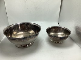 Vintage Pair GORHAM Silver Centerpiece Bowls YC781 YC779 Round Footed Serving - £18.37 GBP
