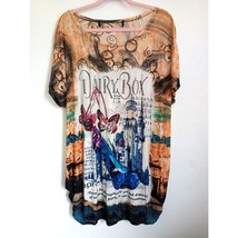 EPI TDPA Partnership Collab Tunic Top Slinky Ruched Colorful DAIRY BOX 3... - $61.75