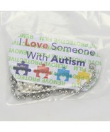 I Love Someone with Autism  Dog Tag Necklace  22&quot; - $109.36 MXN