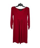 Norma Kamali Red Dress Women’s S Empire Waist Scoop Neck Stretch Holiday... - €25,57 EUR