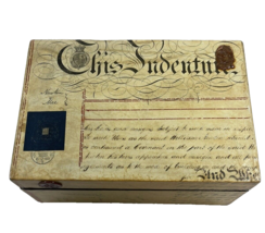 Vintage Jewelry Cigar Box  10” Property Of William Newton Esquire Wax Seal - £51.49 GBP